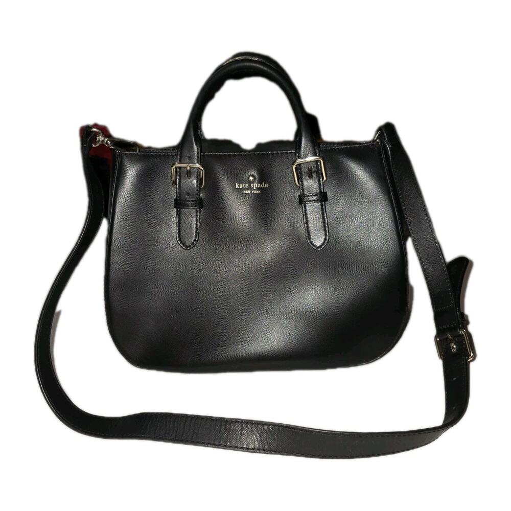 Kate Spade New York Charlotte Street Reena Black Leather Tote Shoulder Handbag*